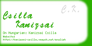 csilla kanizsai business card